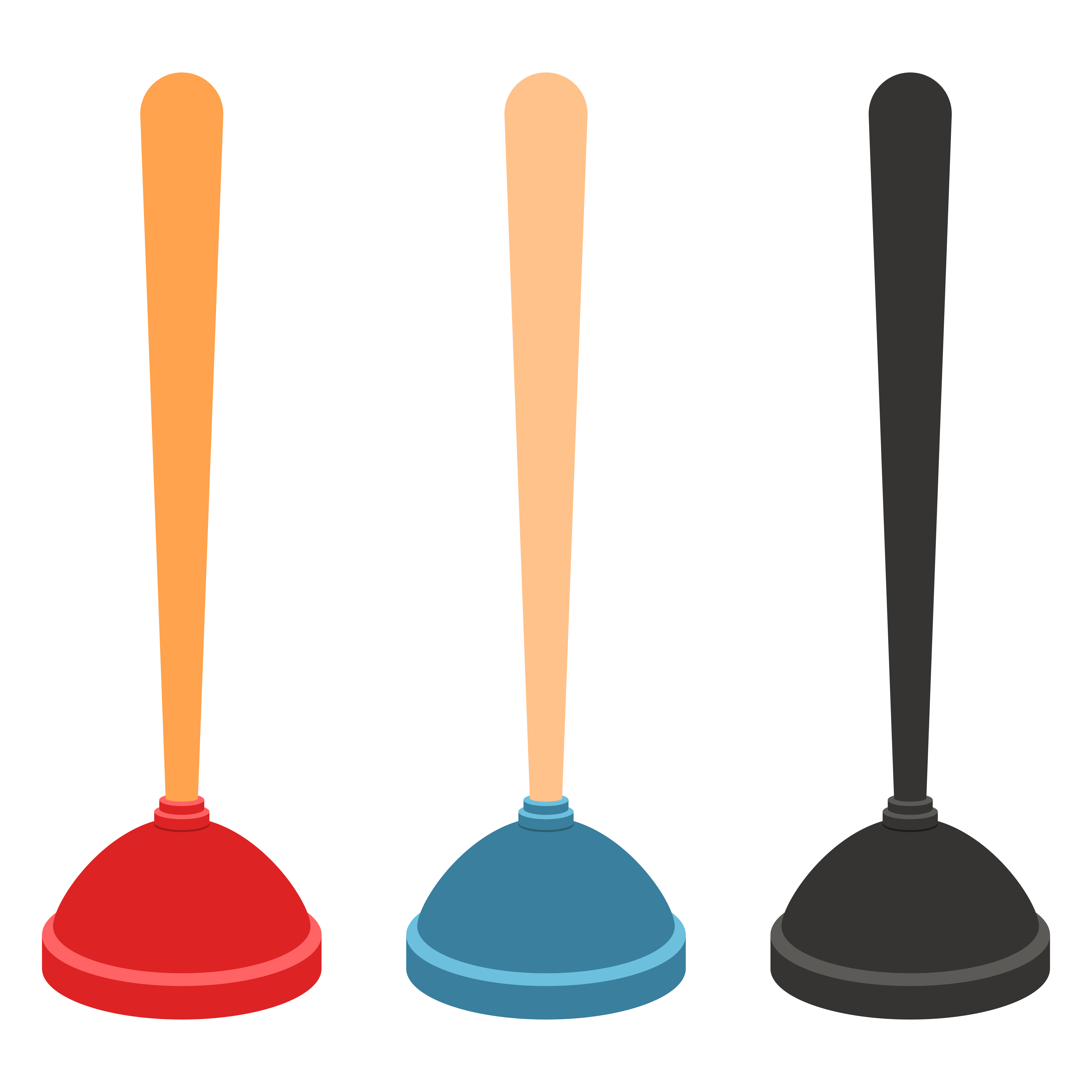 Toilet plunger set isolated 1269659 Vector Art at Vecteezy
