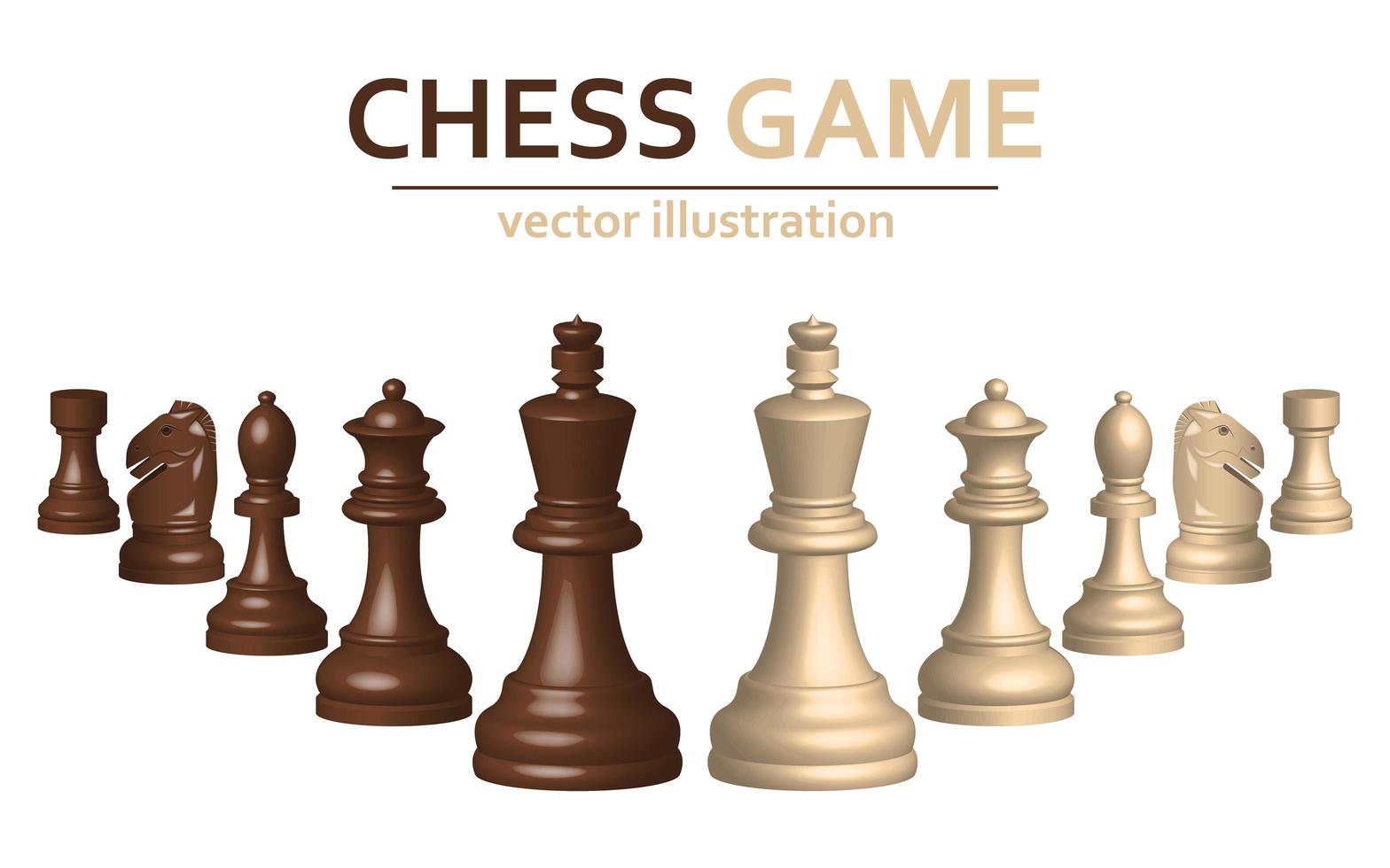 3D chess game pieces  vector