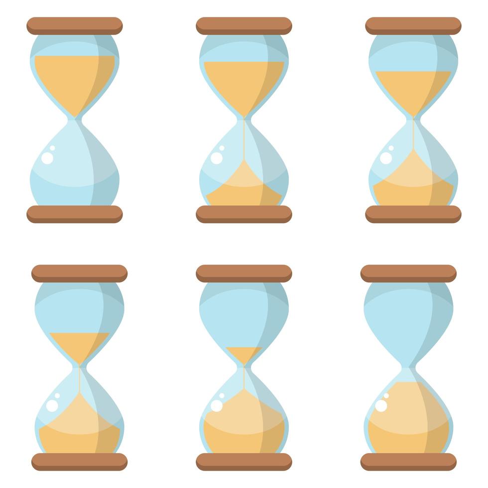 Hourglass icon set isolated vector