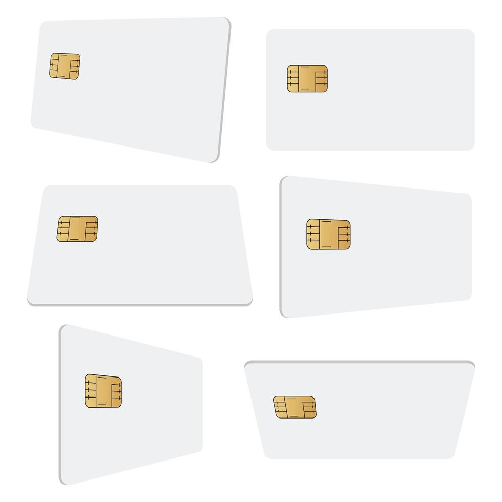 Blank credit card set vector