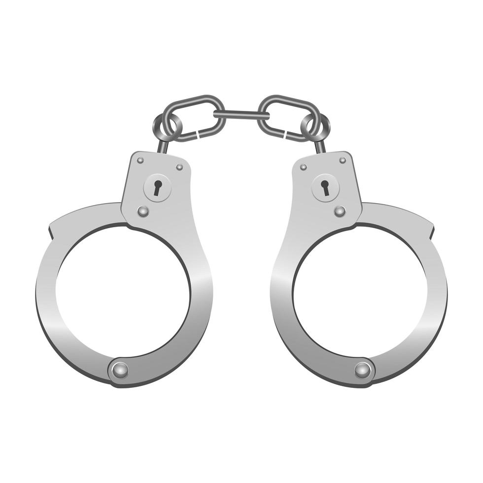 Handcuffs isolated on white vector
