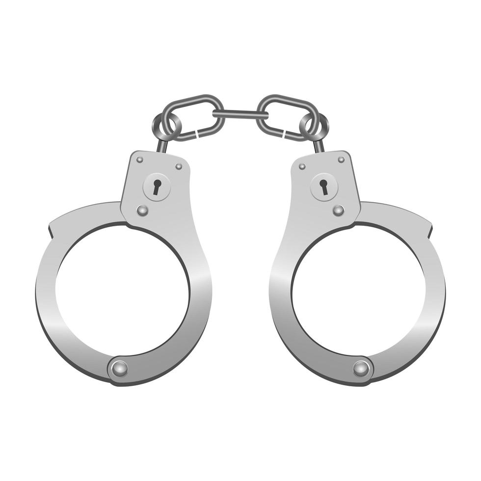 Handcuffs isolated on white vector