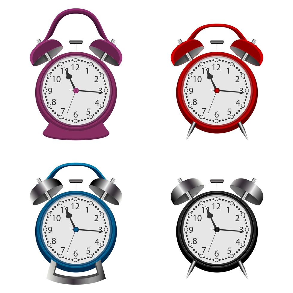 Alarm clock set isolated vector