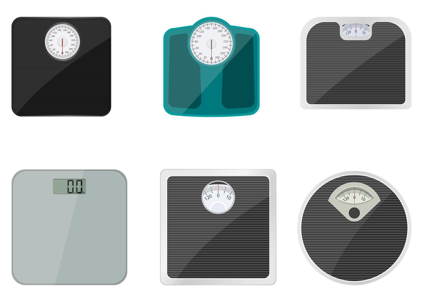 Bathroom weighing scale set vector