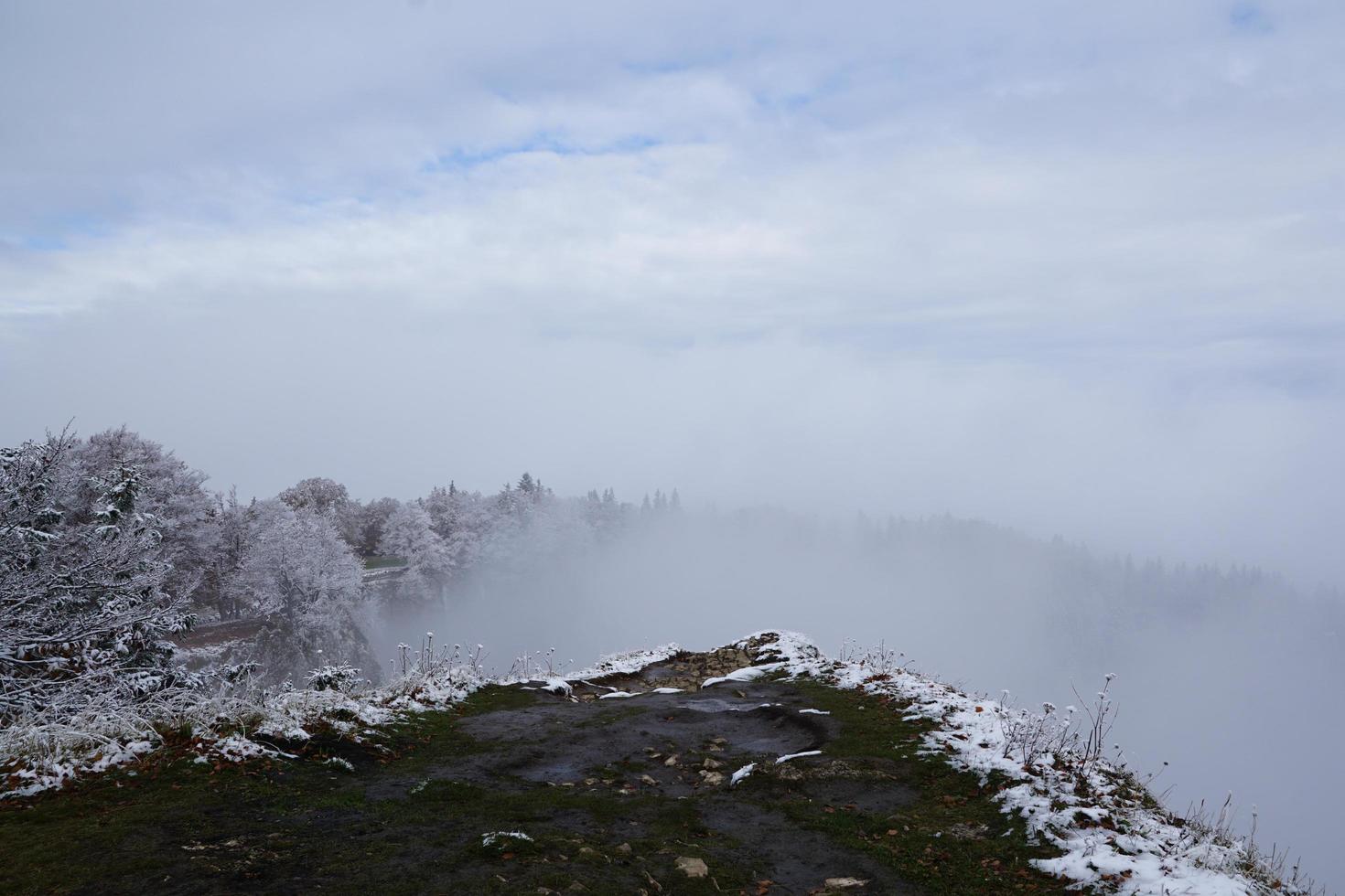 Winter landscape at the Creux Du Van photo