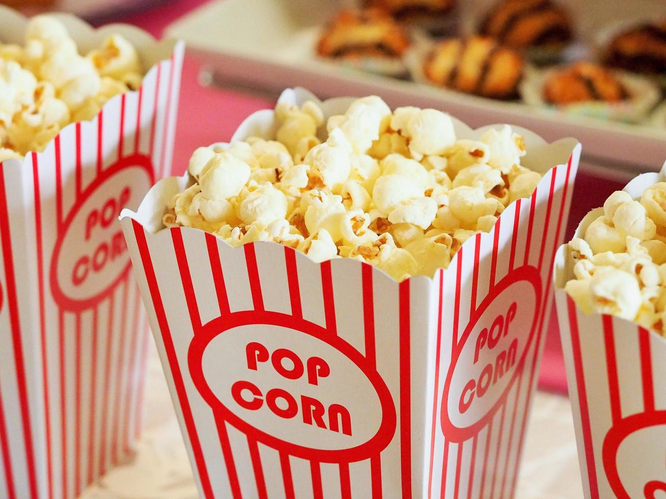 Movie popcorn close up photo