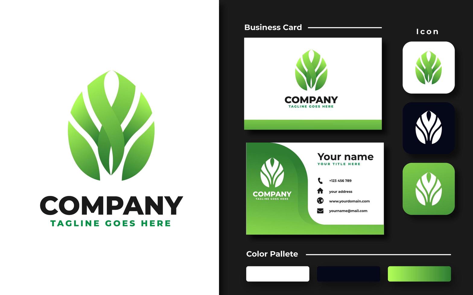 Monstera Leaf Branding Set vector