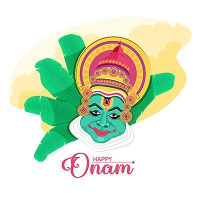 Happy Onam festival design vector