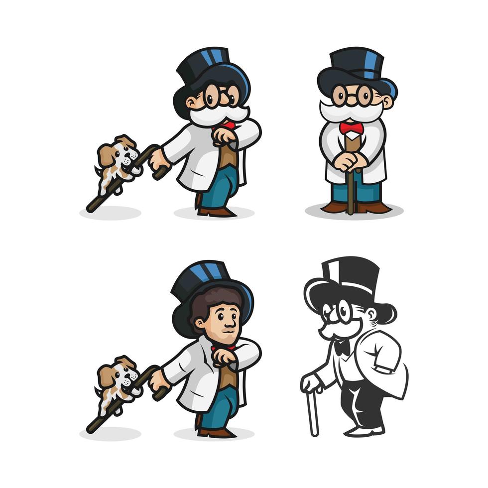 Set of doctors and animal doctors vector