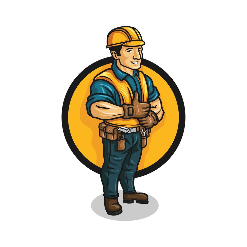 Cartoon contractor character vector