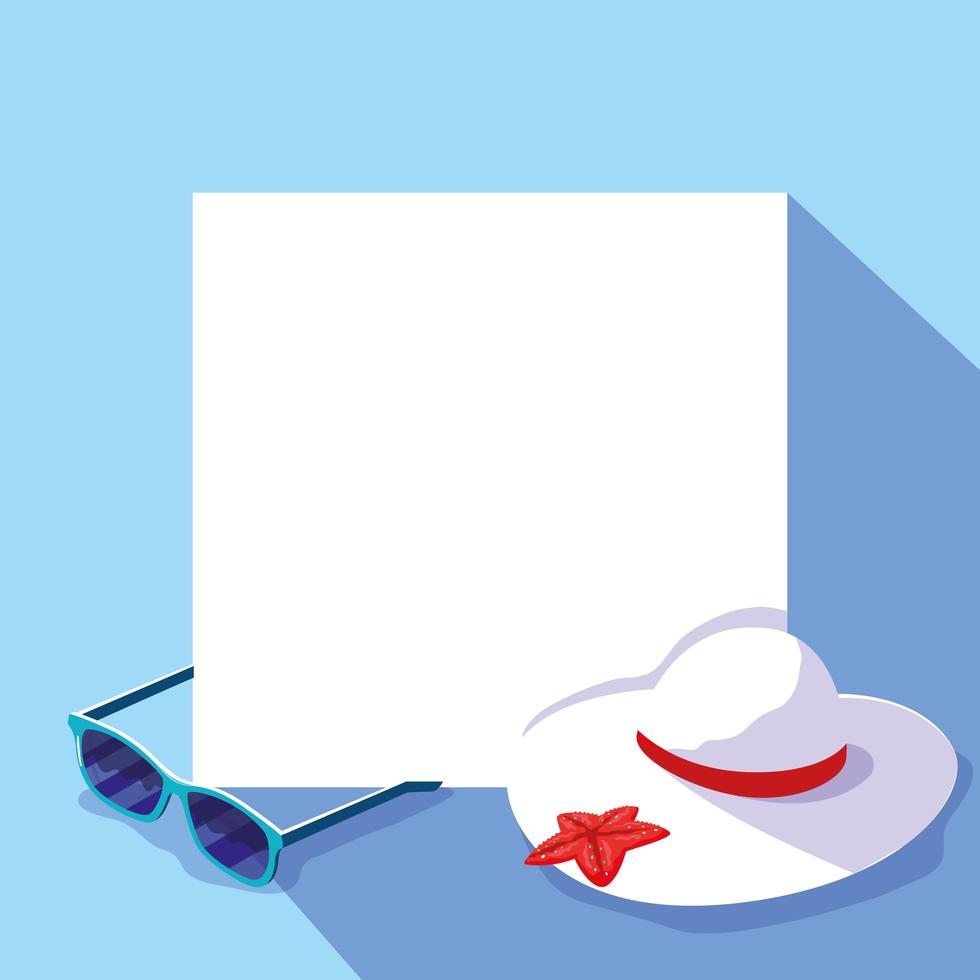Summer frame and vacation icons vector