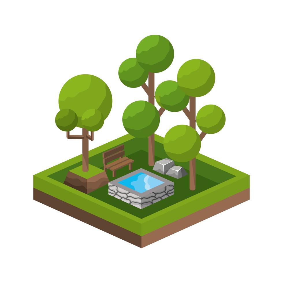 Isometric park icon  vector