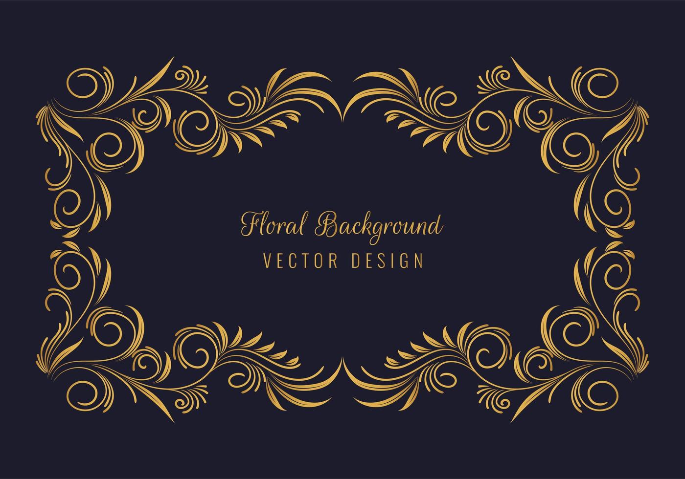 Elegant decorative golden floral frame vector