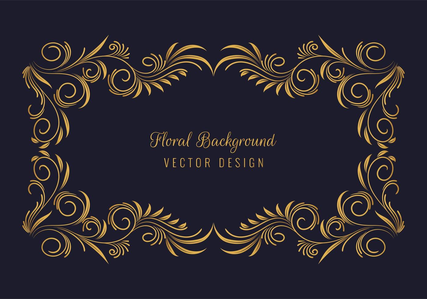 Elegant decorative golden floral frame vector