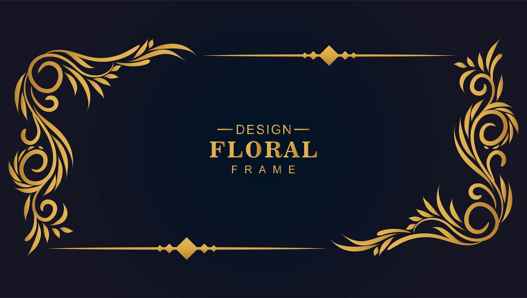 rectángulo ornamental dorado decorativo marco de esquina floral vector