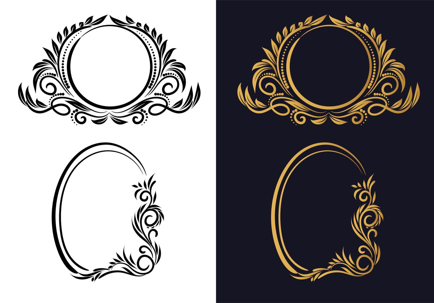 Elegant creative floral frame set vector