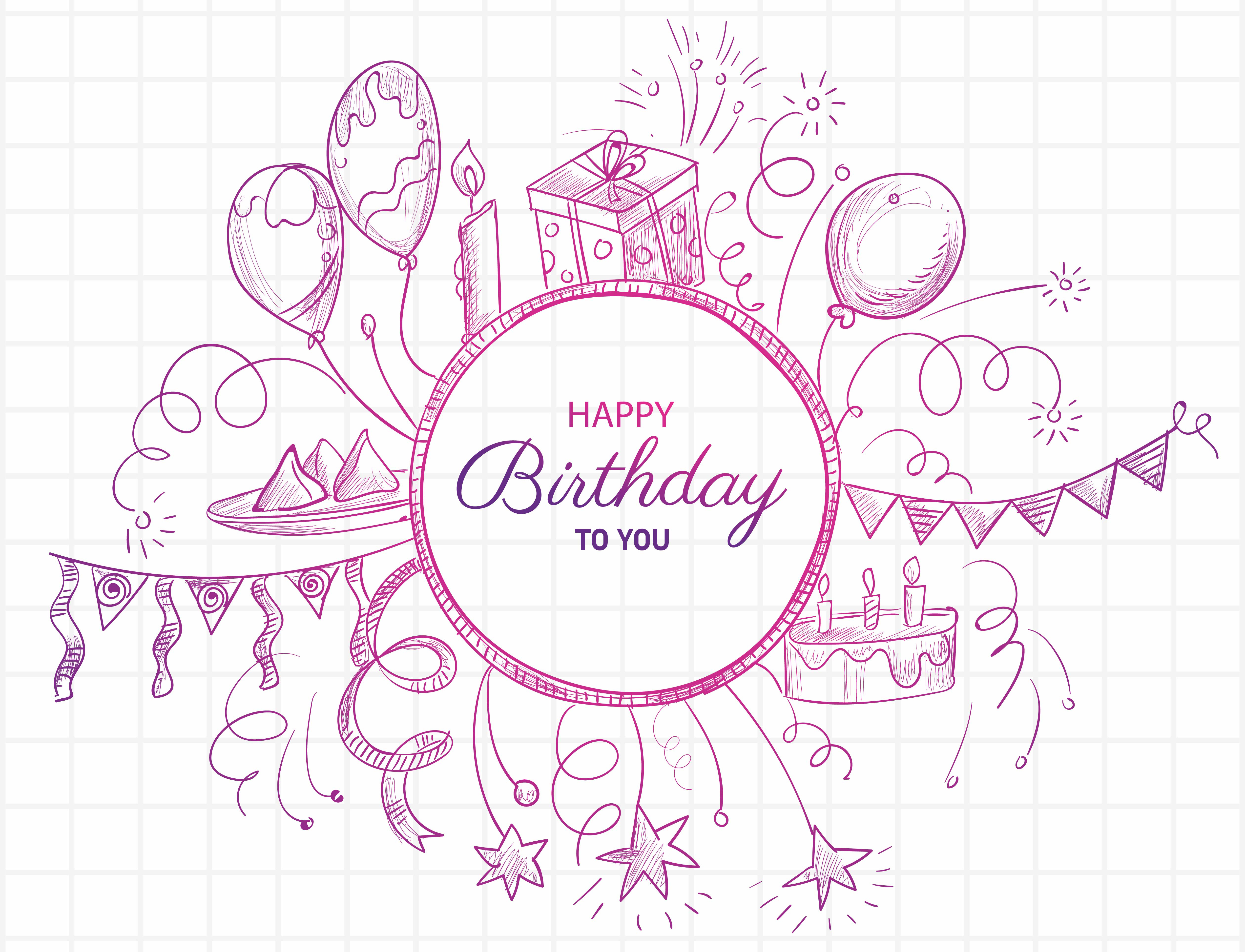 Free Vector  Birthday cards with drawings