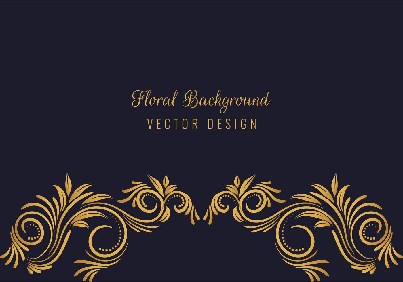 Beautiful decorative golden floral bottom border vector