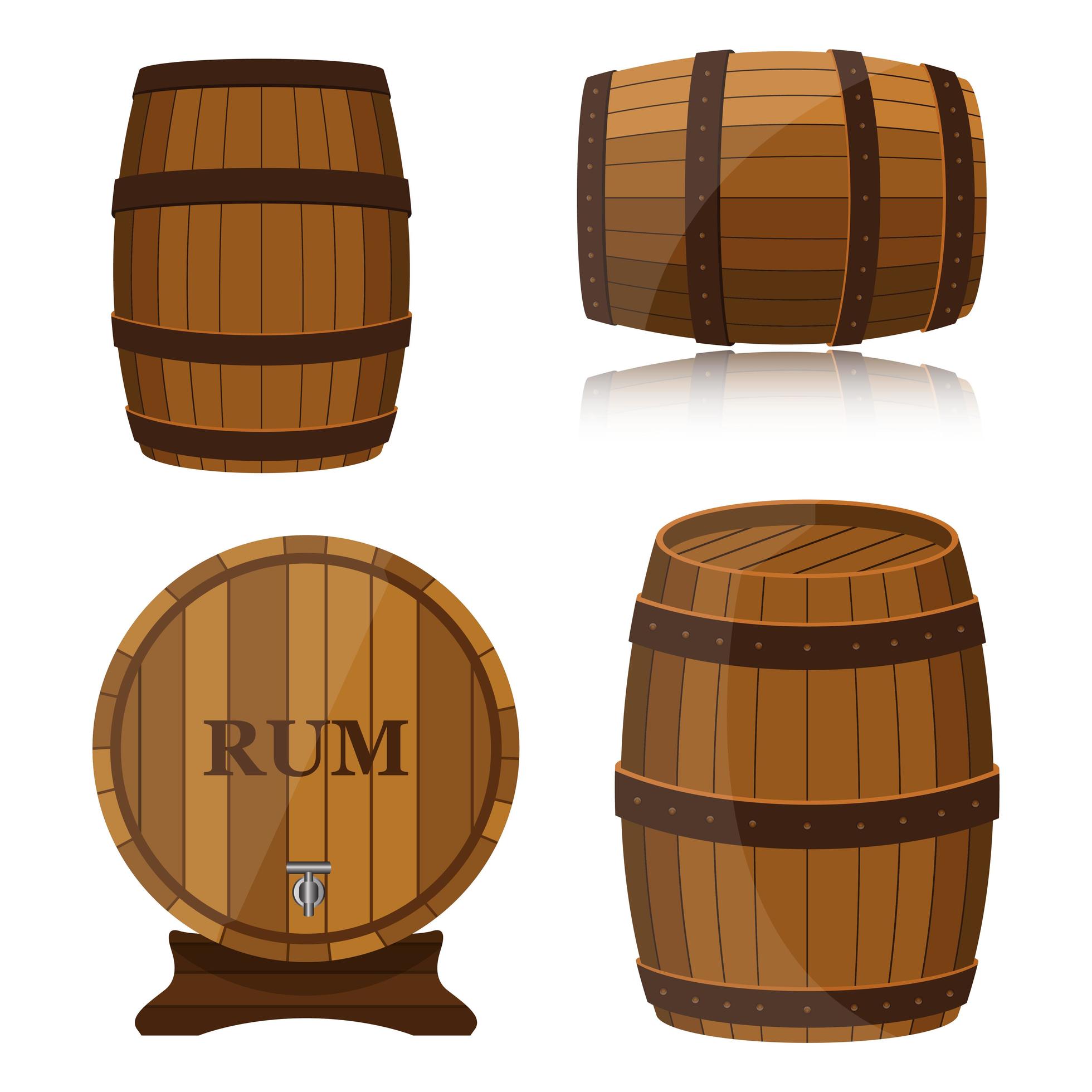 Rum barrel isolated 1270416 Vector Art at Vecteezy