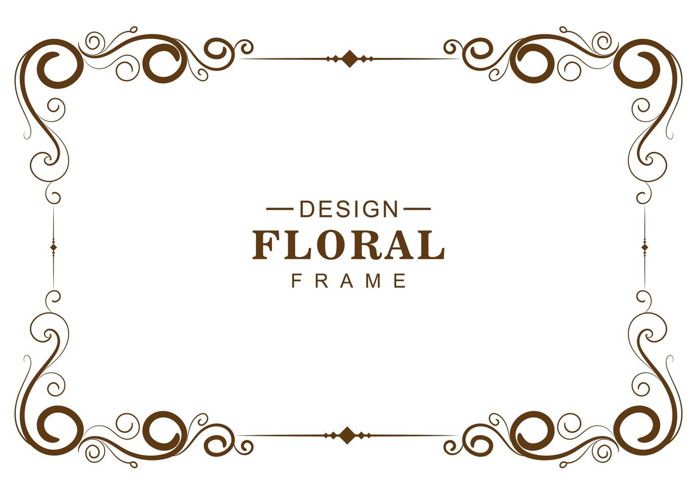 Ornamental decorative brown floral frame vector