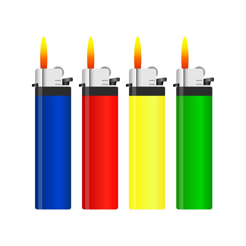 Lighter set isolated  vector