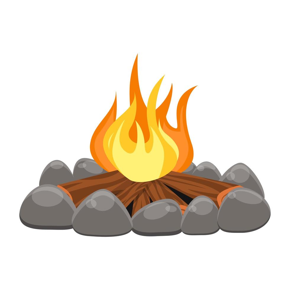 Camp fire isolated vector