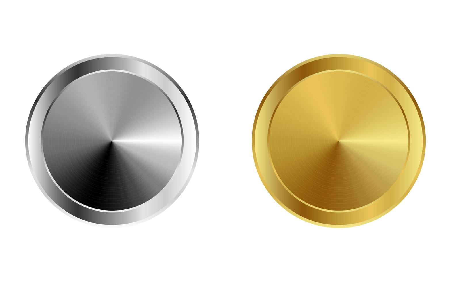 Realistic metallic buttons  vector