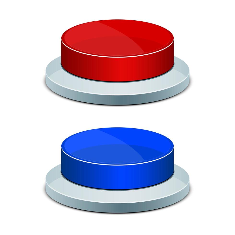 Press button set isolated vector