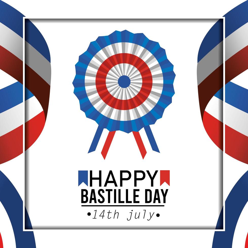 Bastille Day decoration greeting card  vector