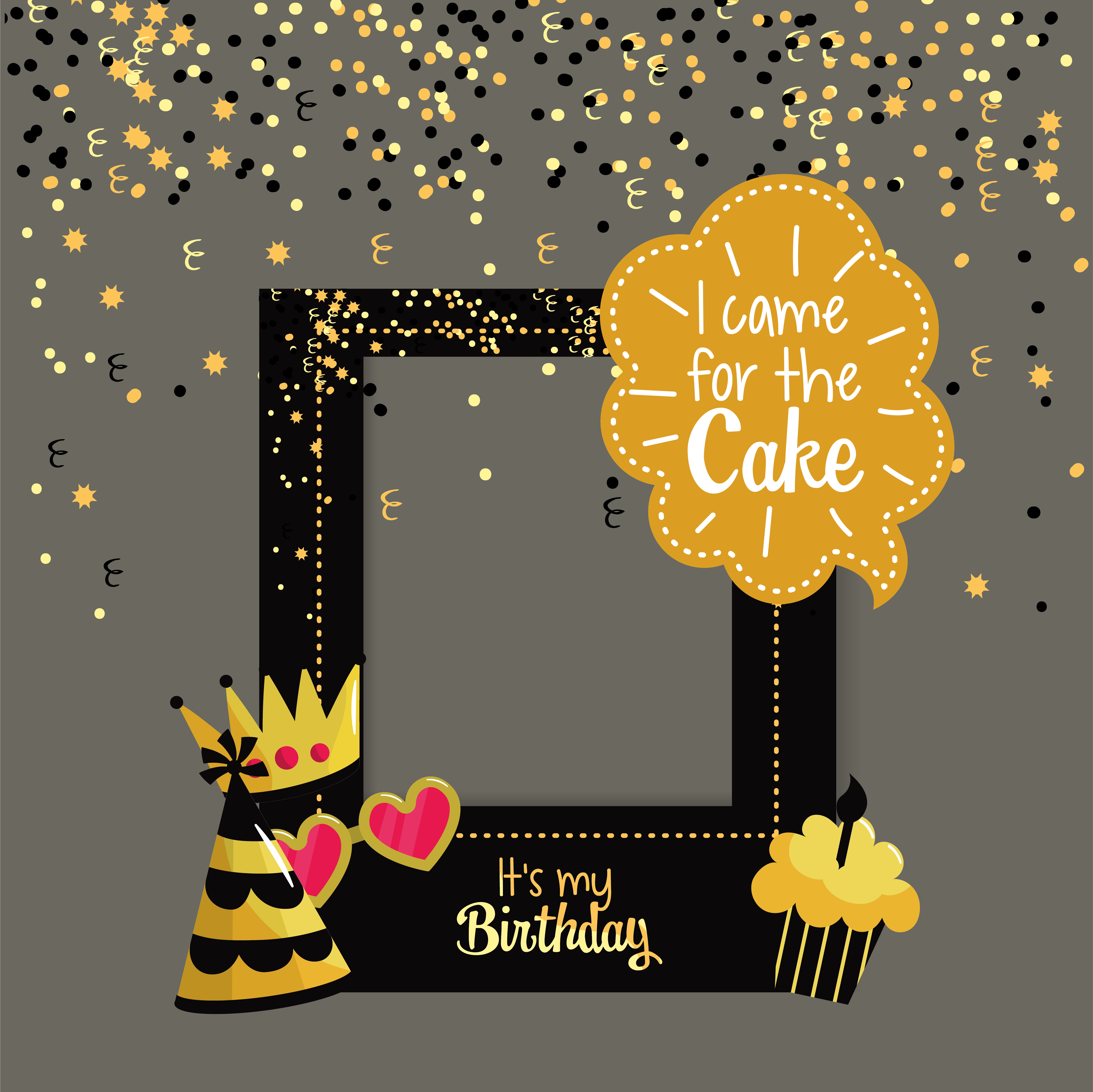 Birthday party frame greeting card 1270490 Vector Art at Vecteezy