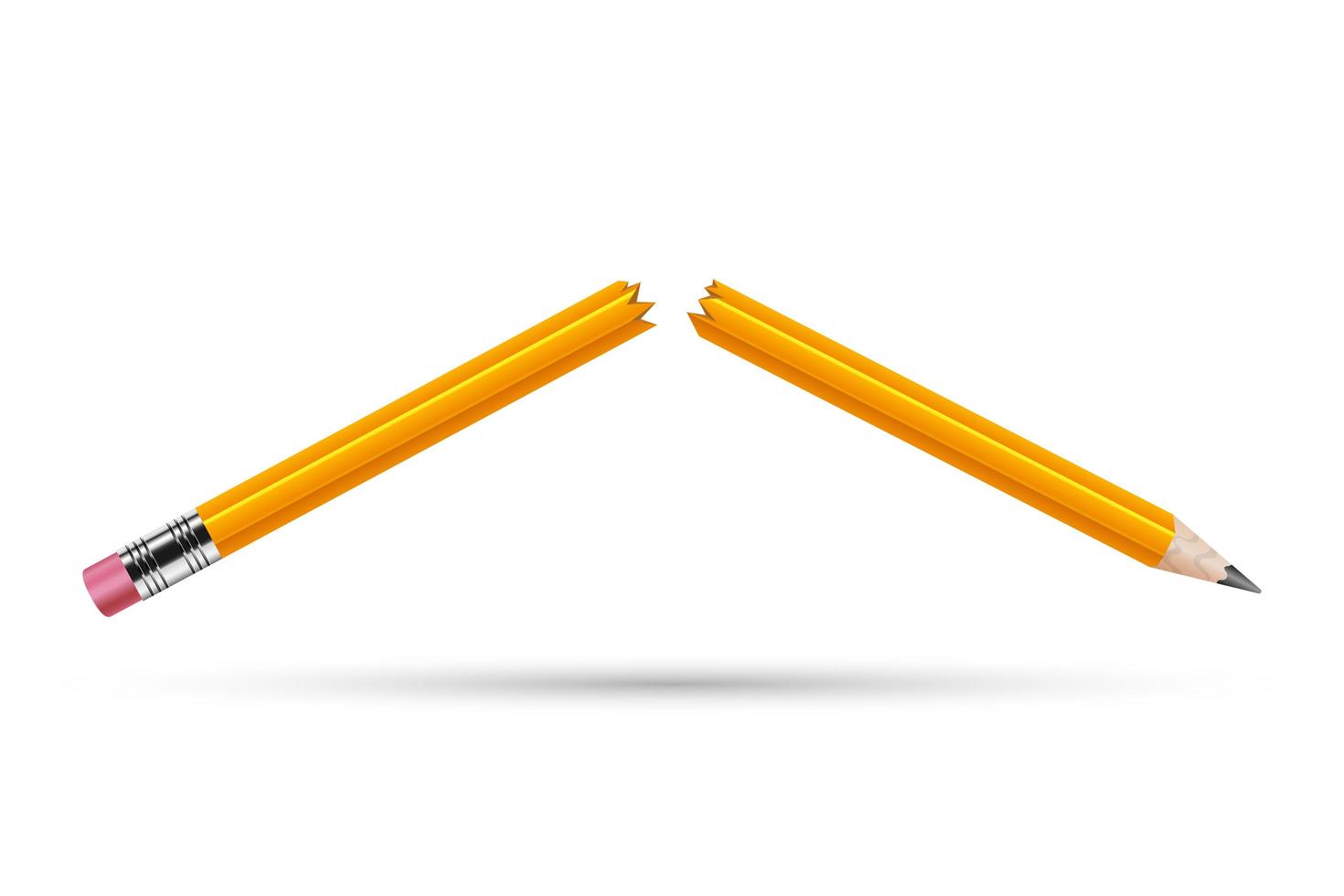 Broken pencil isolated vector