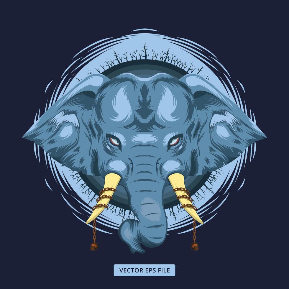 diseño de elefante azul mítico vector