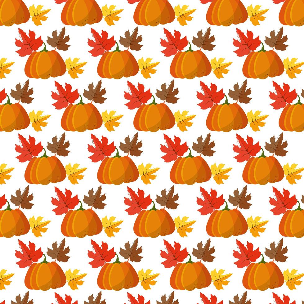 Autumn and fall, pumpkin seamless pattern vector