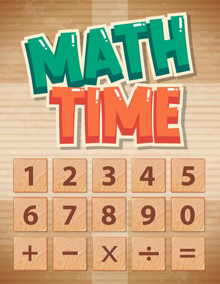 Math time educational poster  vector