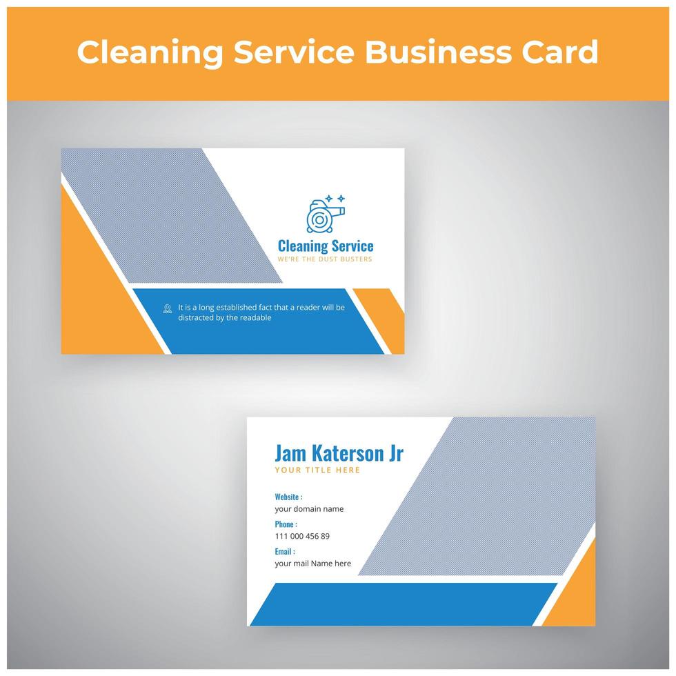 Cleaning Service Marketing Material Business Card vector