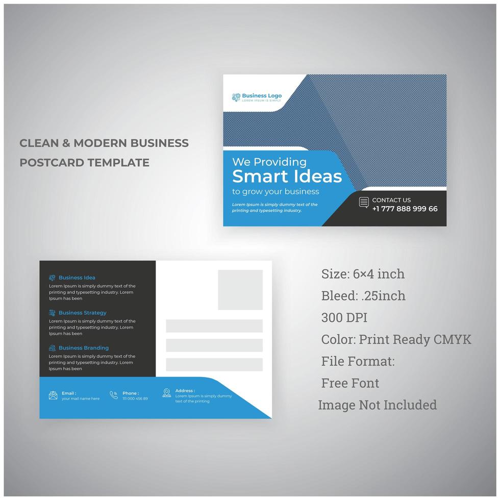 Corporate Professional Postcard Design For Business Promotion vector