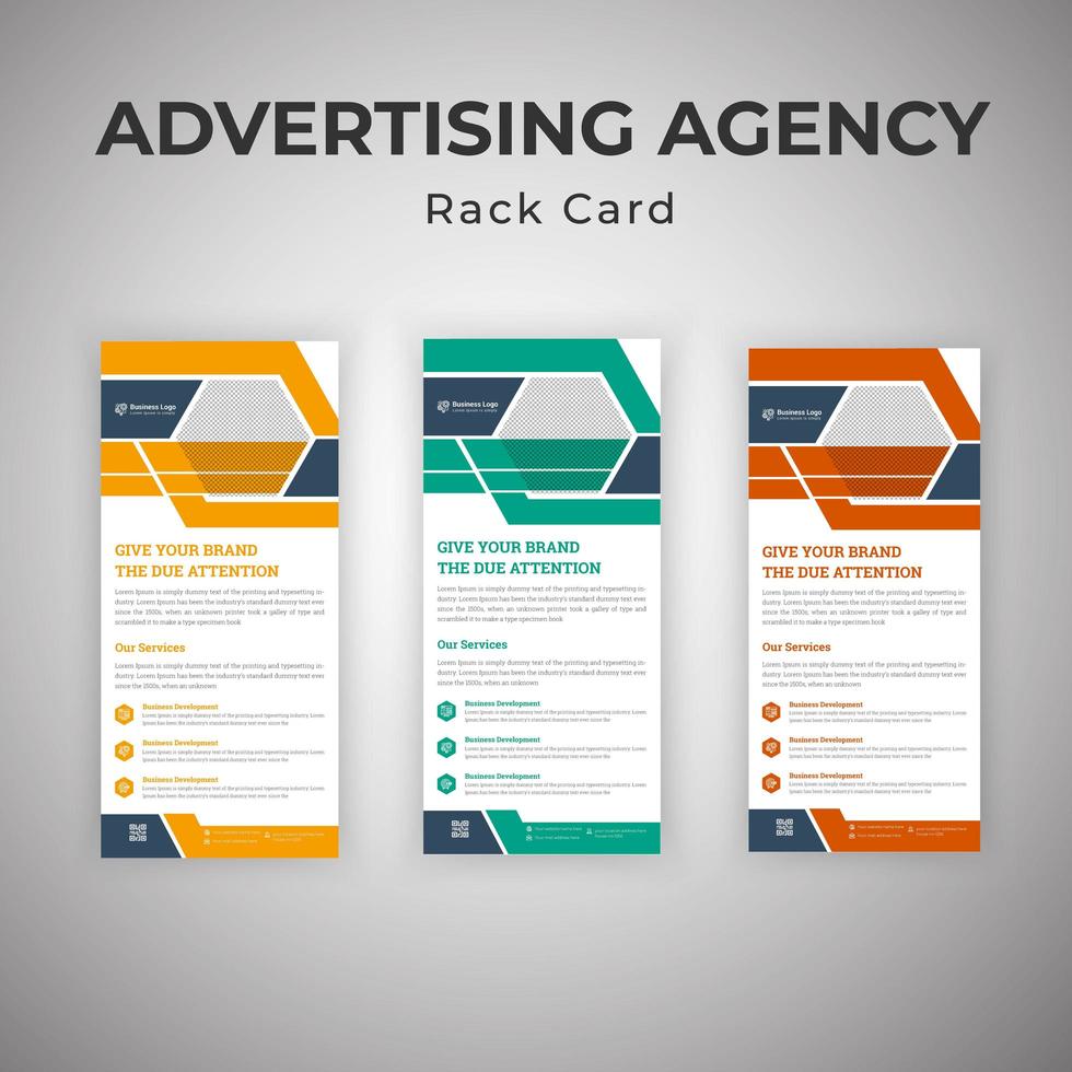 Advertising Agency Rack Card Set vector