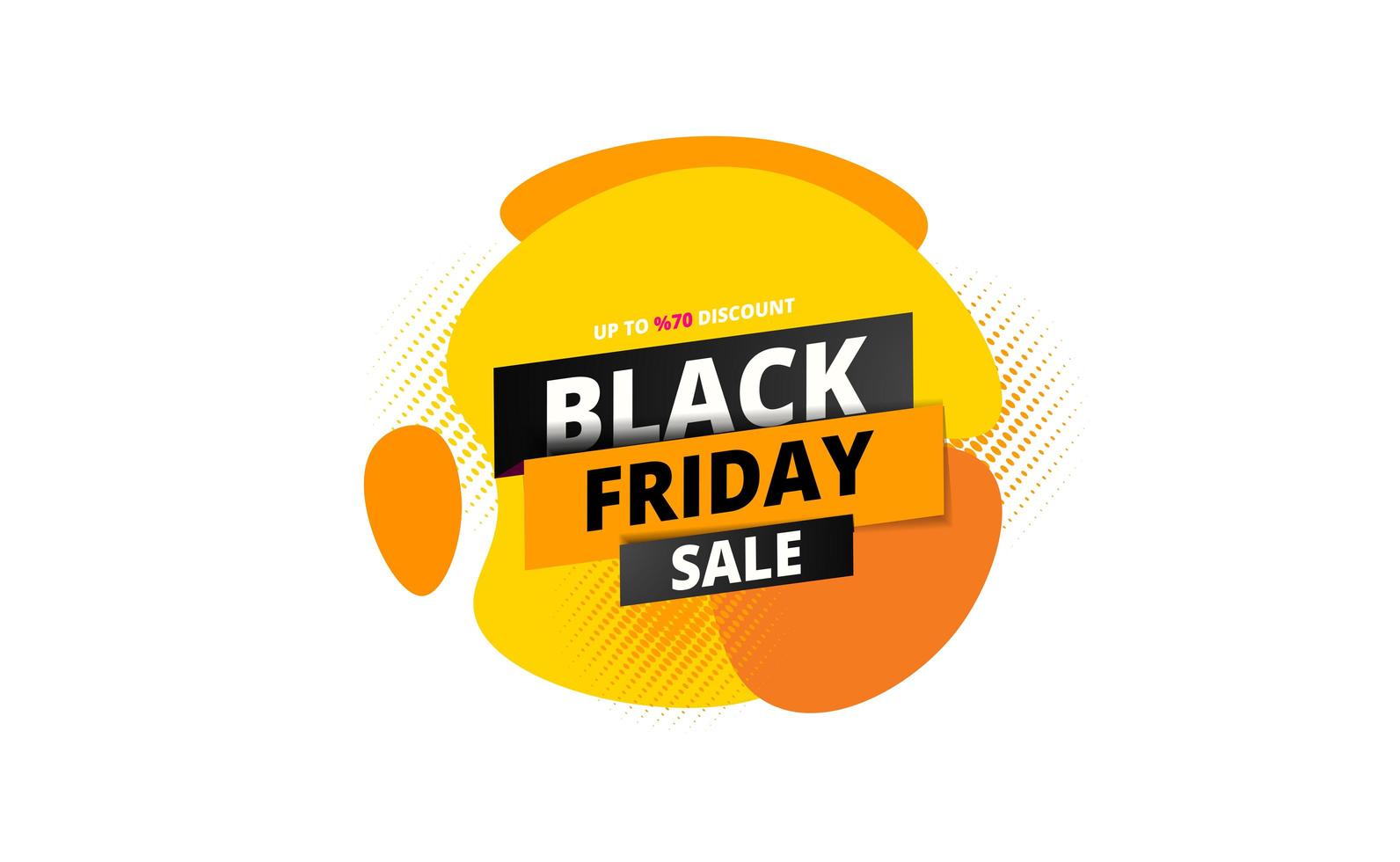 Black Friday sale banner with abstract fluid art on white vector