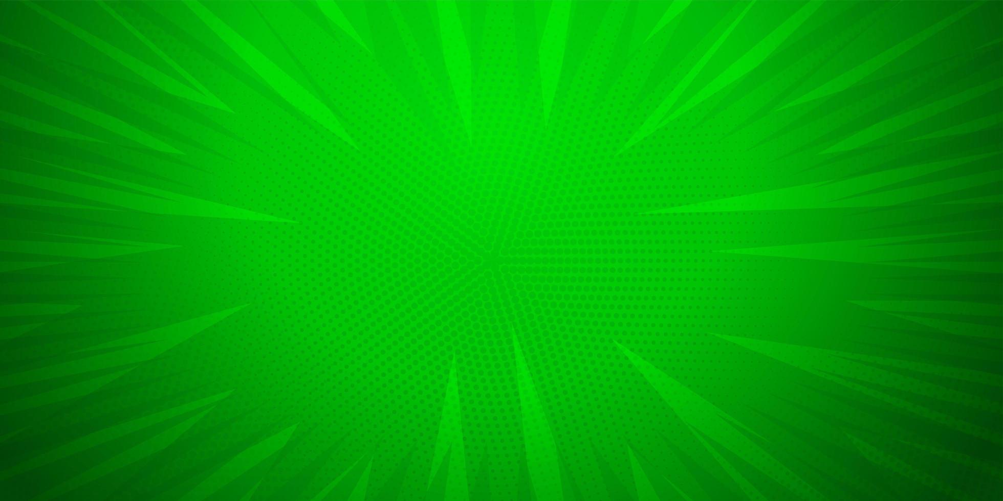 Green color, Comic book pop art strip radial backdrop vector