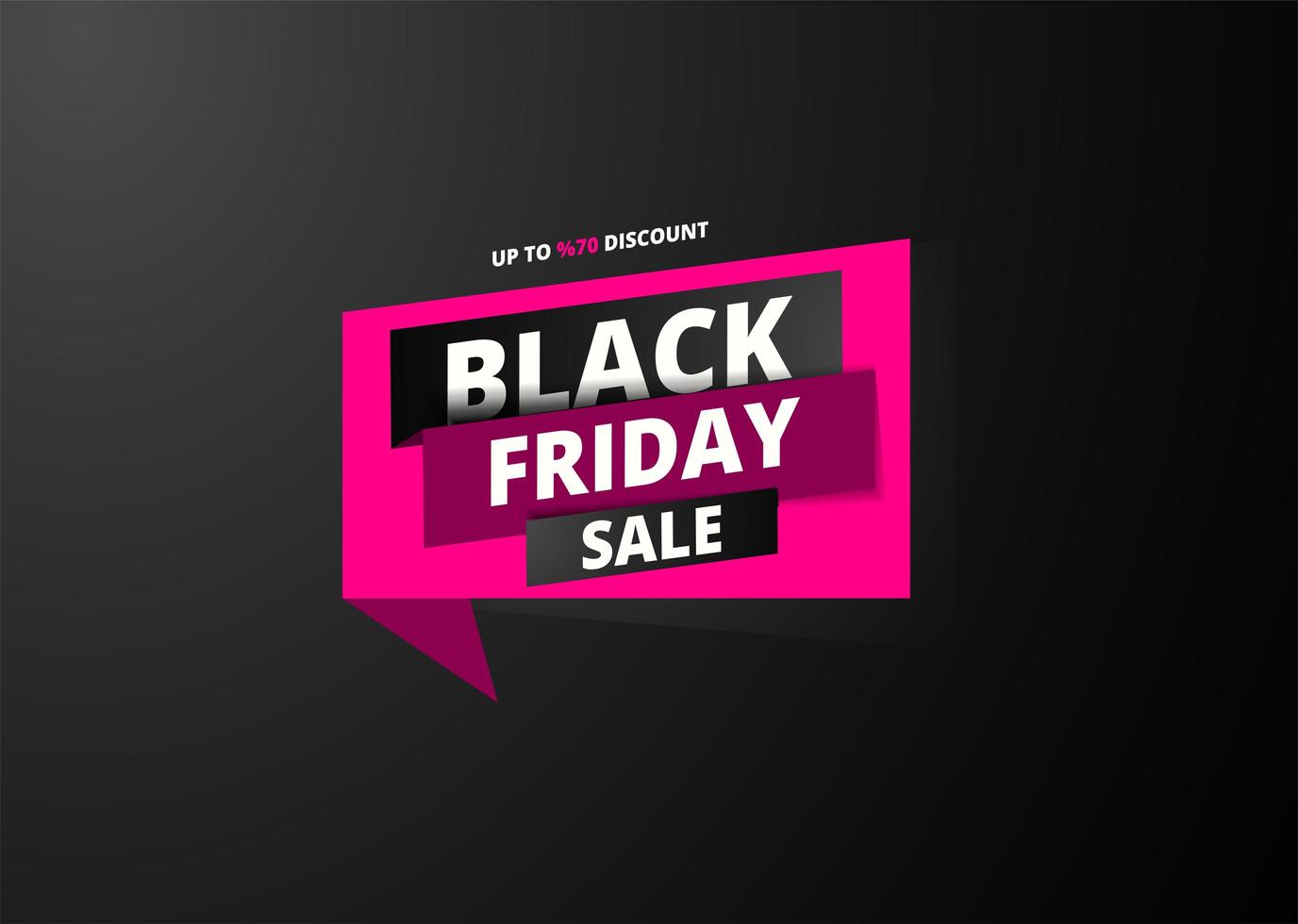 Black Friday sale pink angled design on black vector