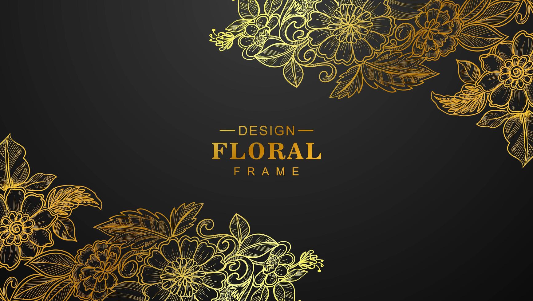 Beautiful golden floral corners on black 1270650 Vector Art at Vecteezy Beautiful golden floral corners on black 1270650 Vector Art at Vecteezy