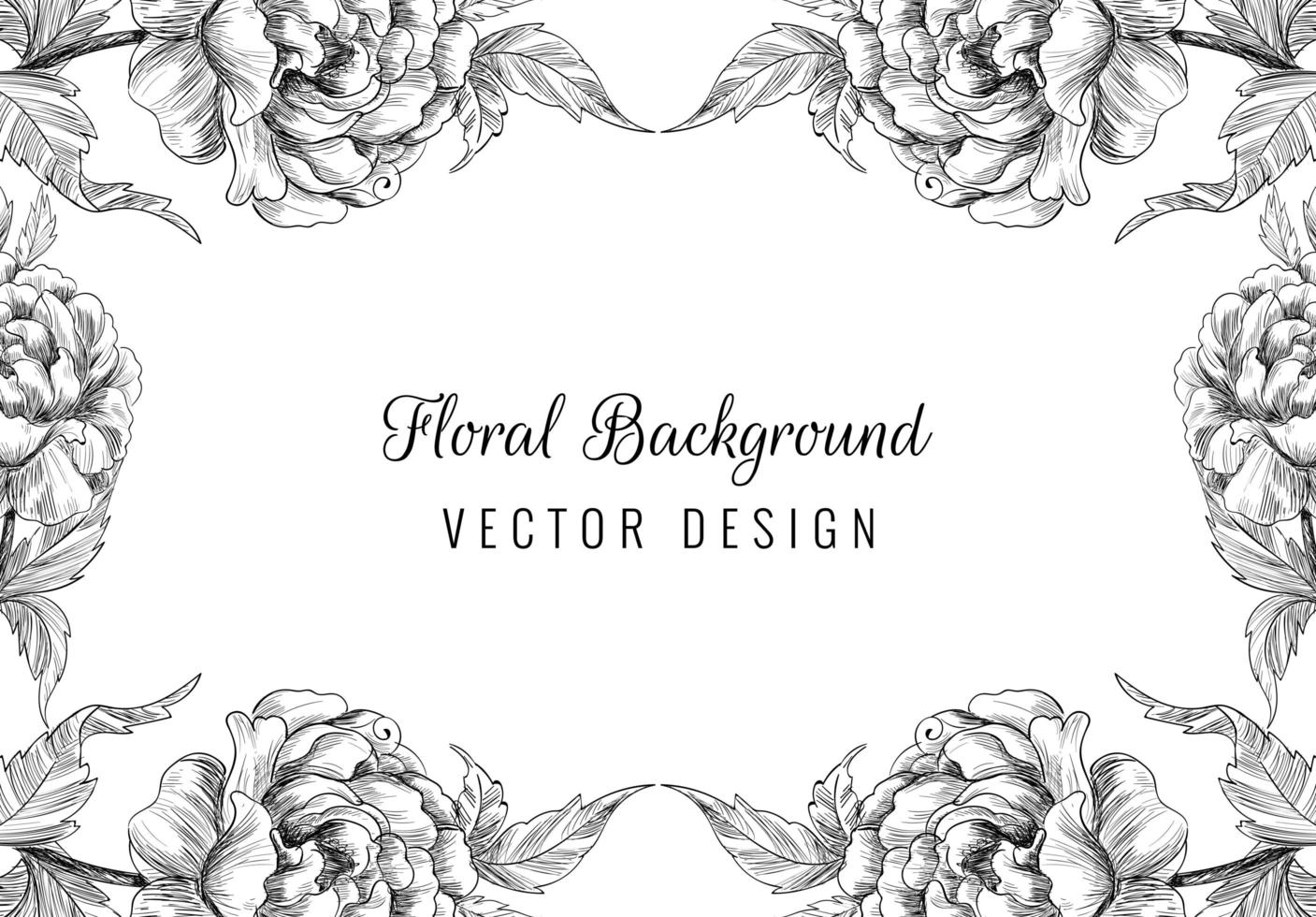 Beautiful hand drawn wedding ornament floral frame vector