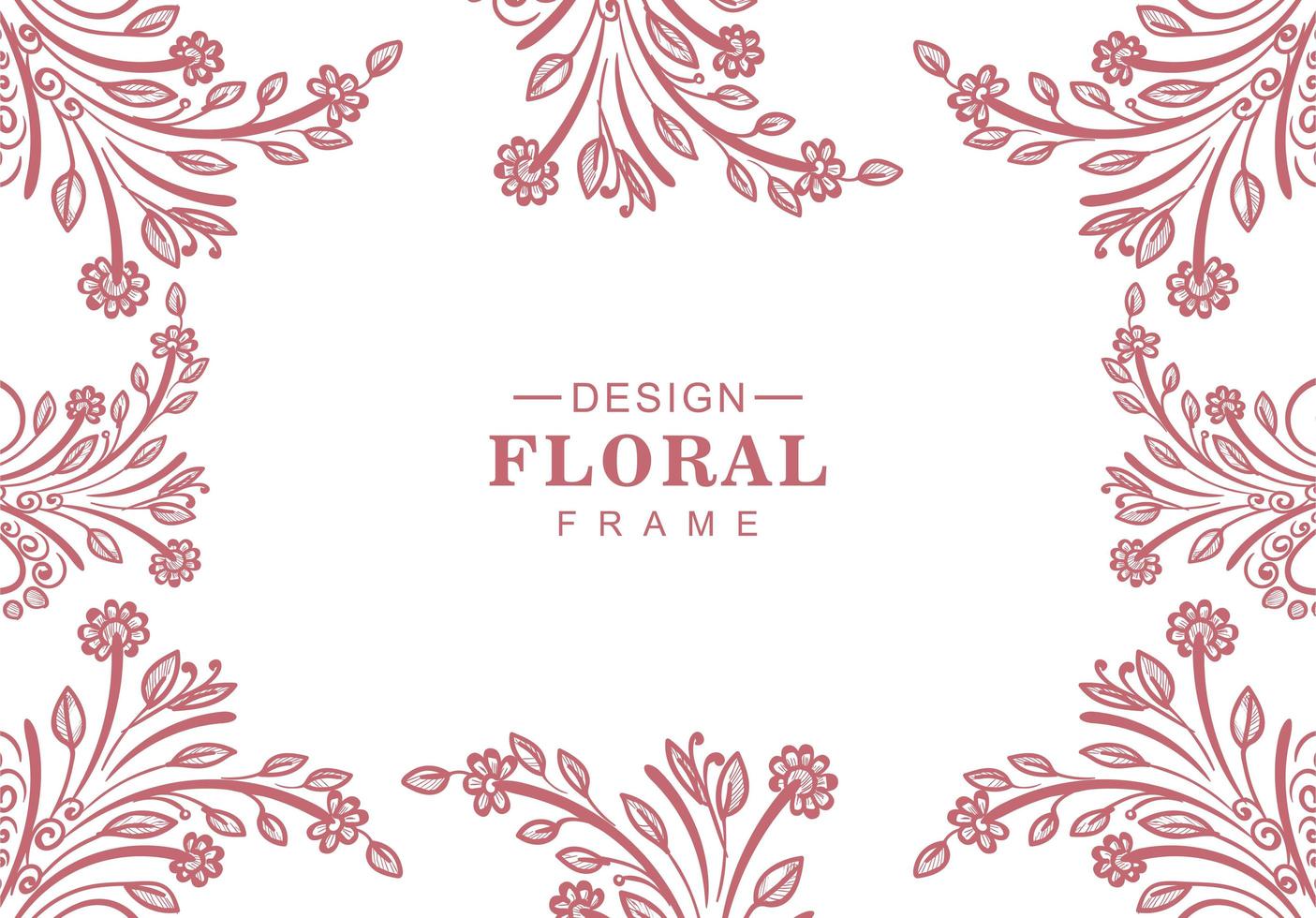 Red floral decorative frame vector