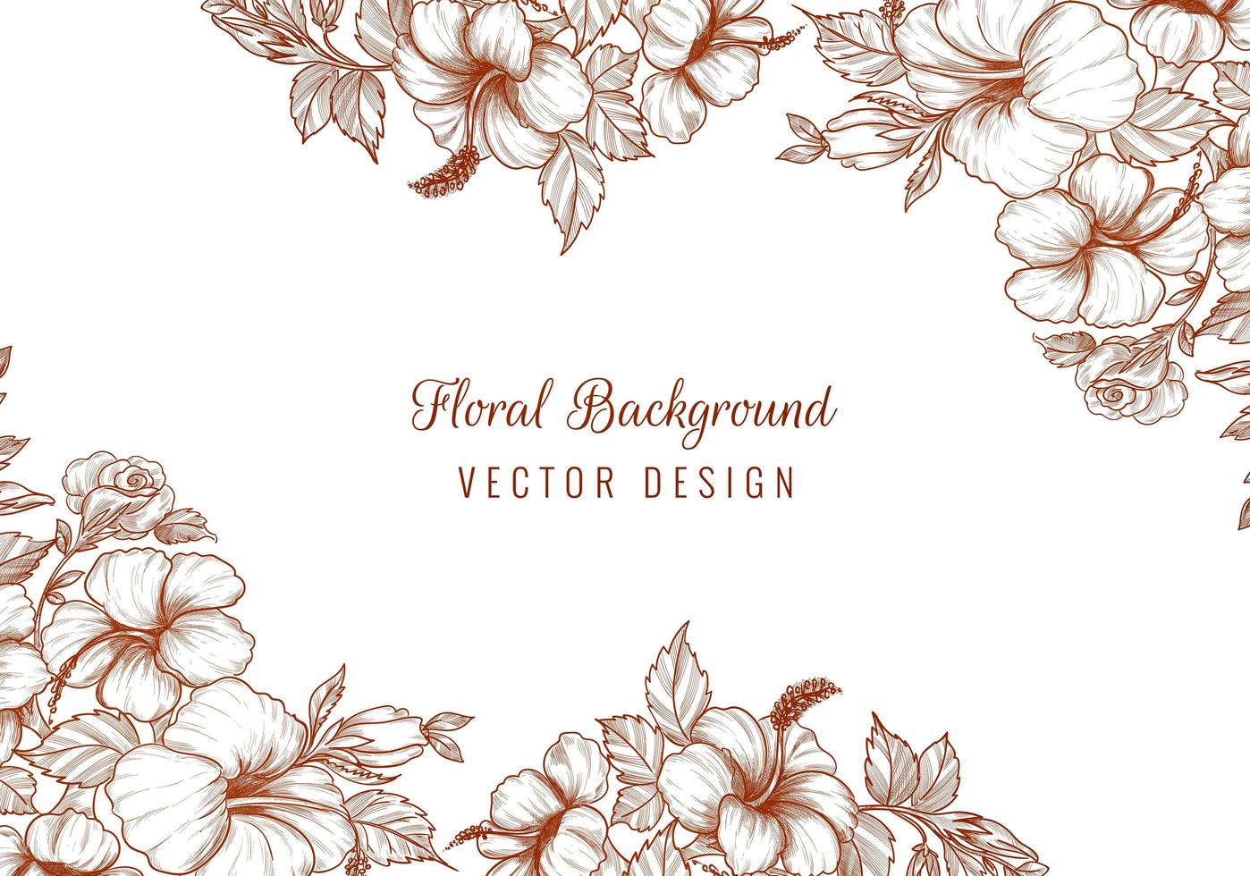 Orange elegant floral corners on white vector