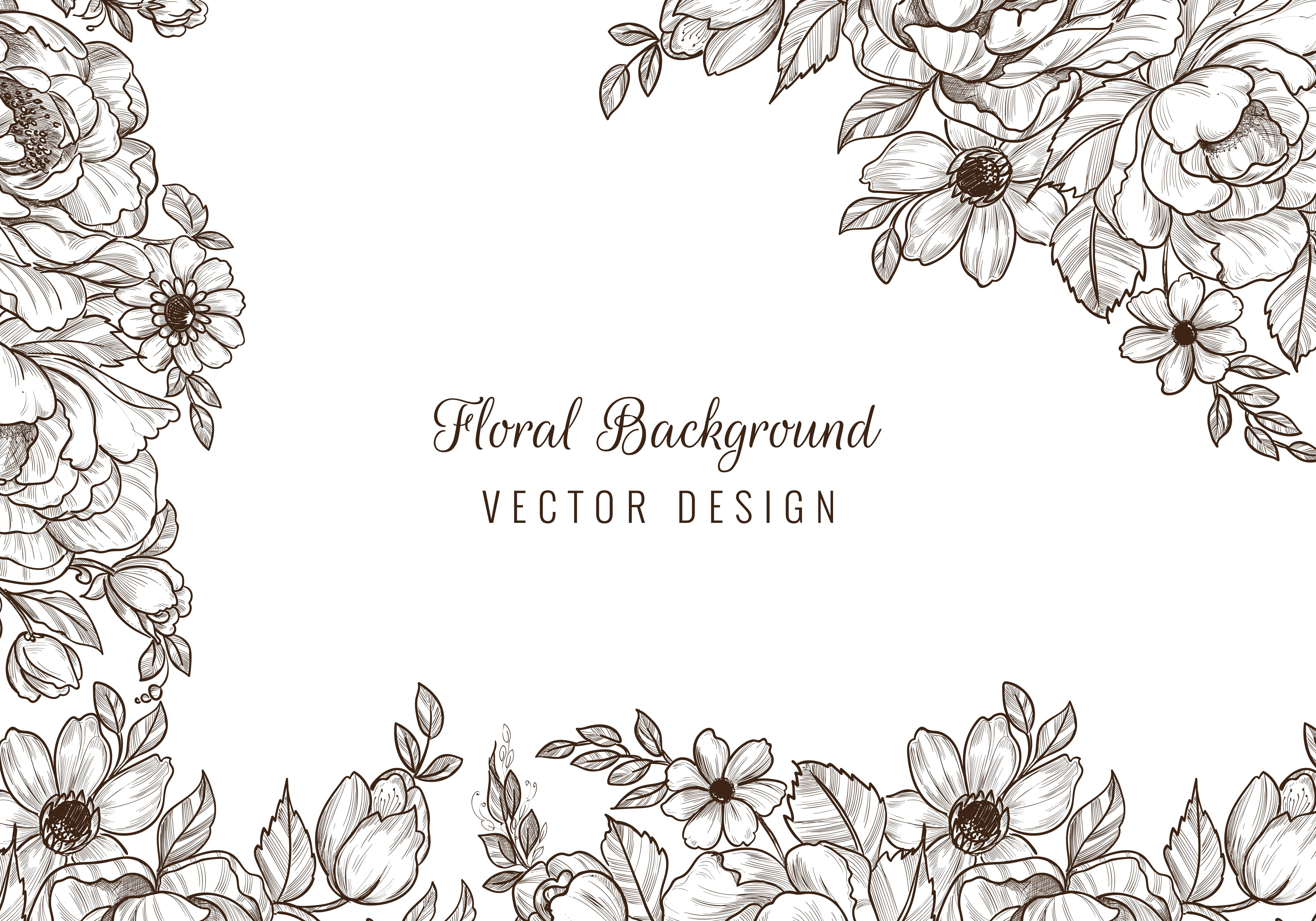 Decorative wedding floral border and corner design 1270673 Vector Art