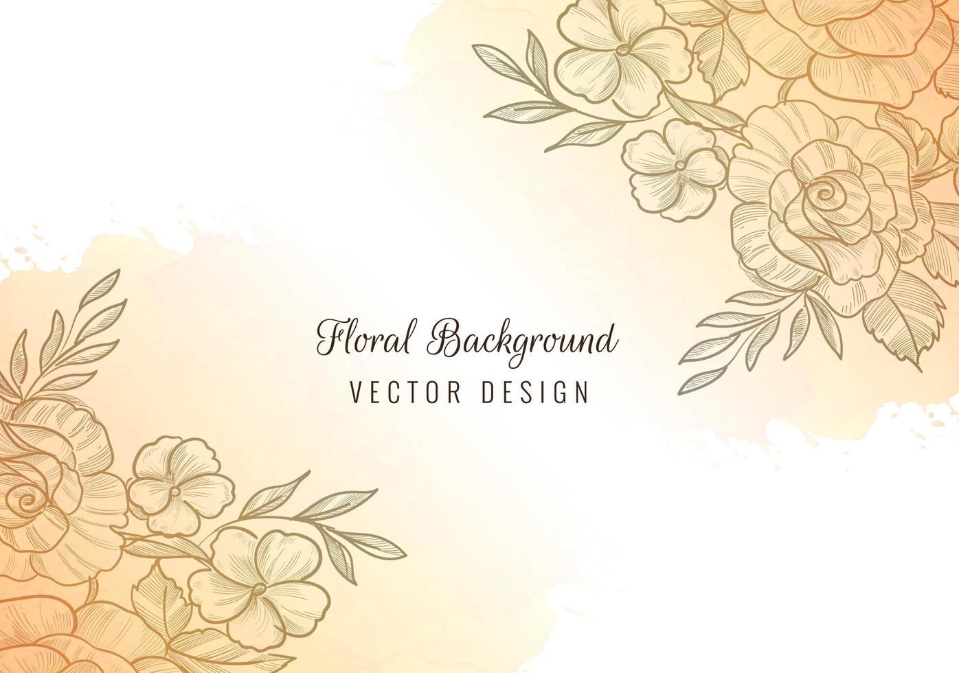 Beautiful floral corner with watercolor splash design vector