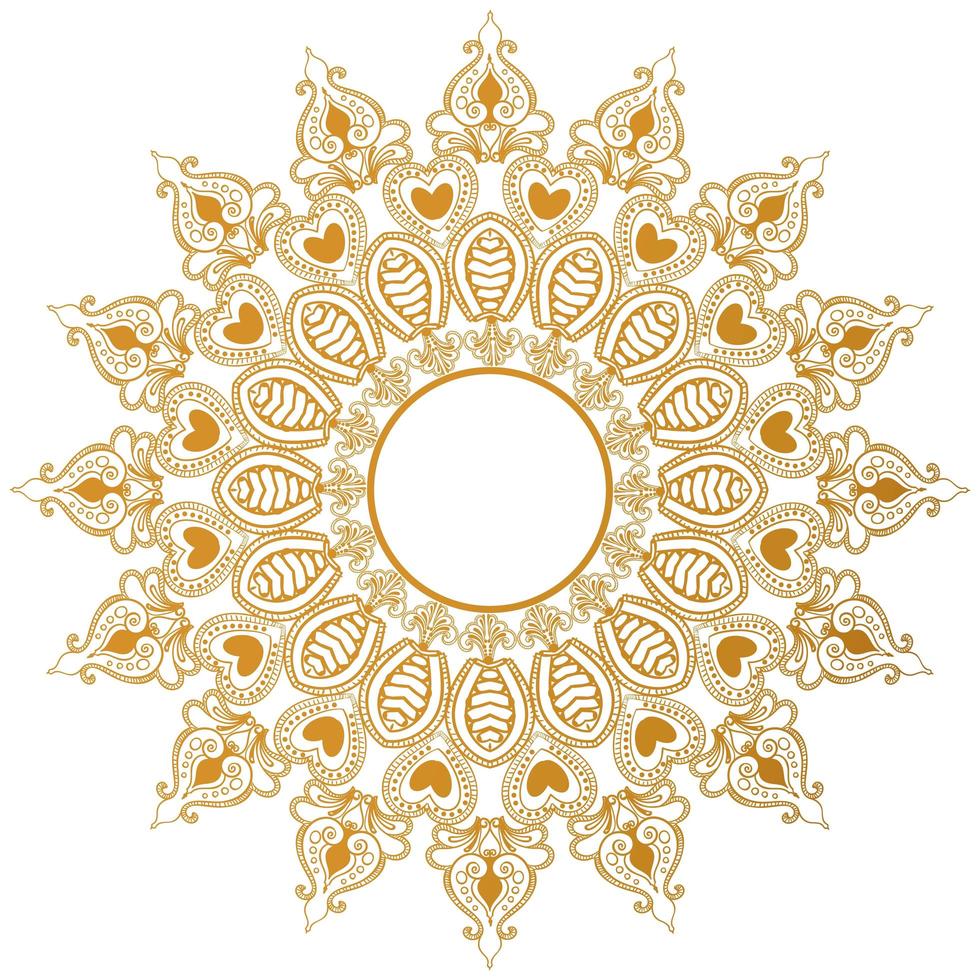 Elegant decorative mandala with heart shapes vector