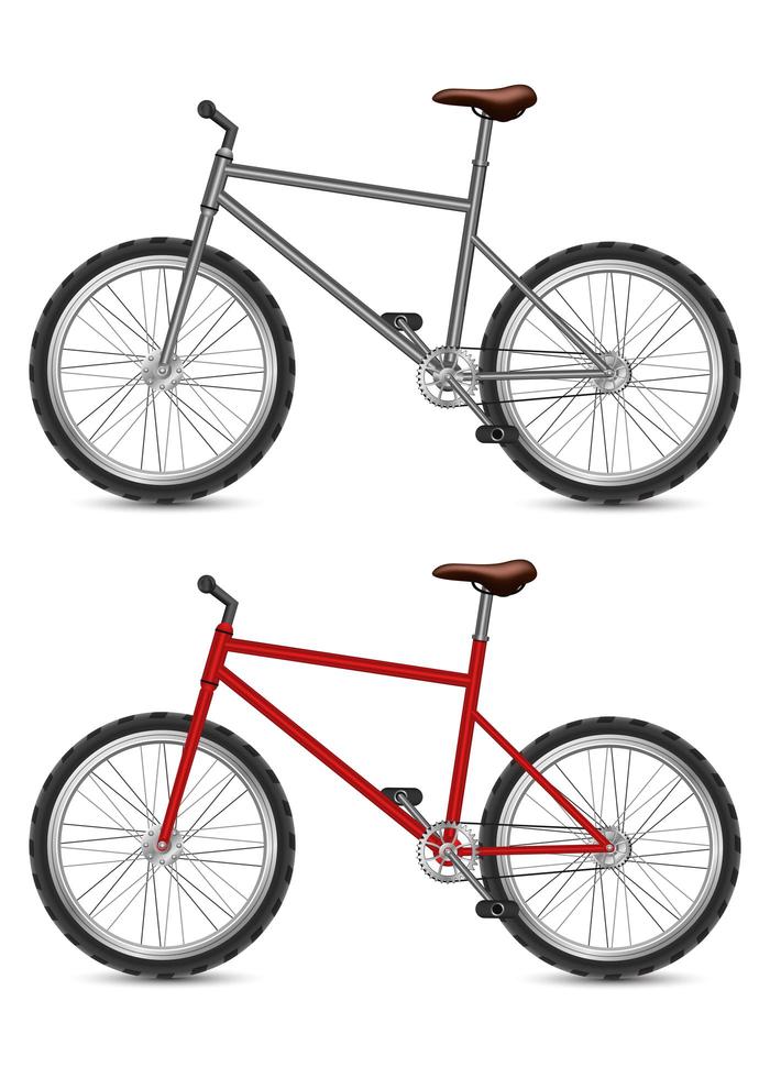Bicycles isolated on white vector