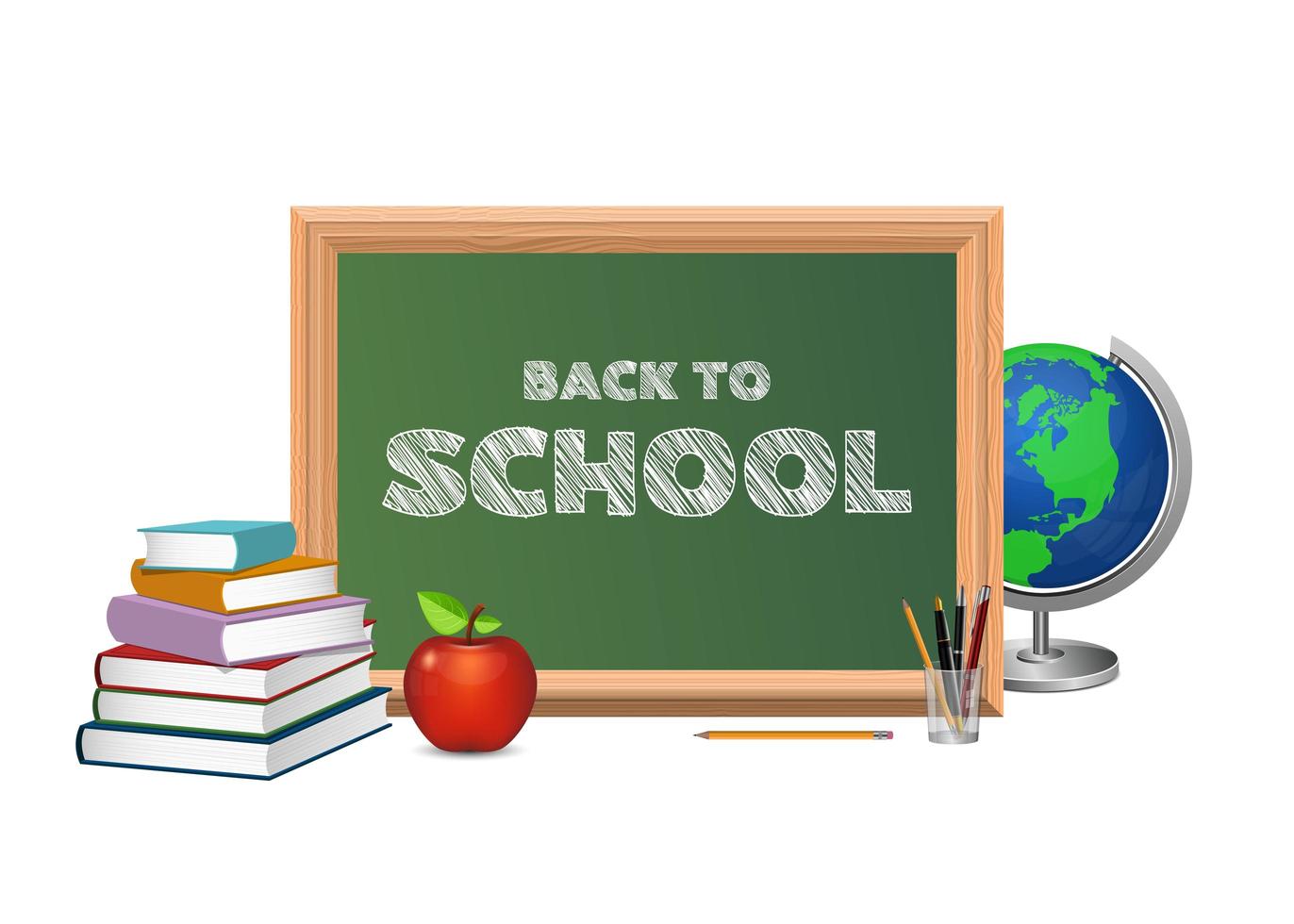 Back to school isolated on white background vector