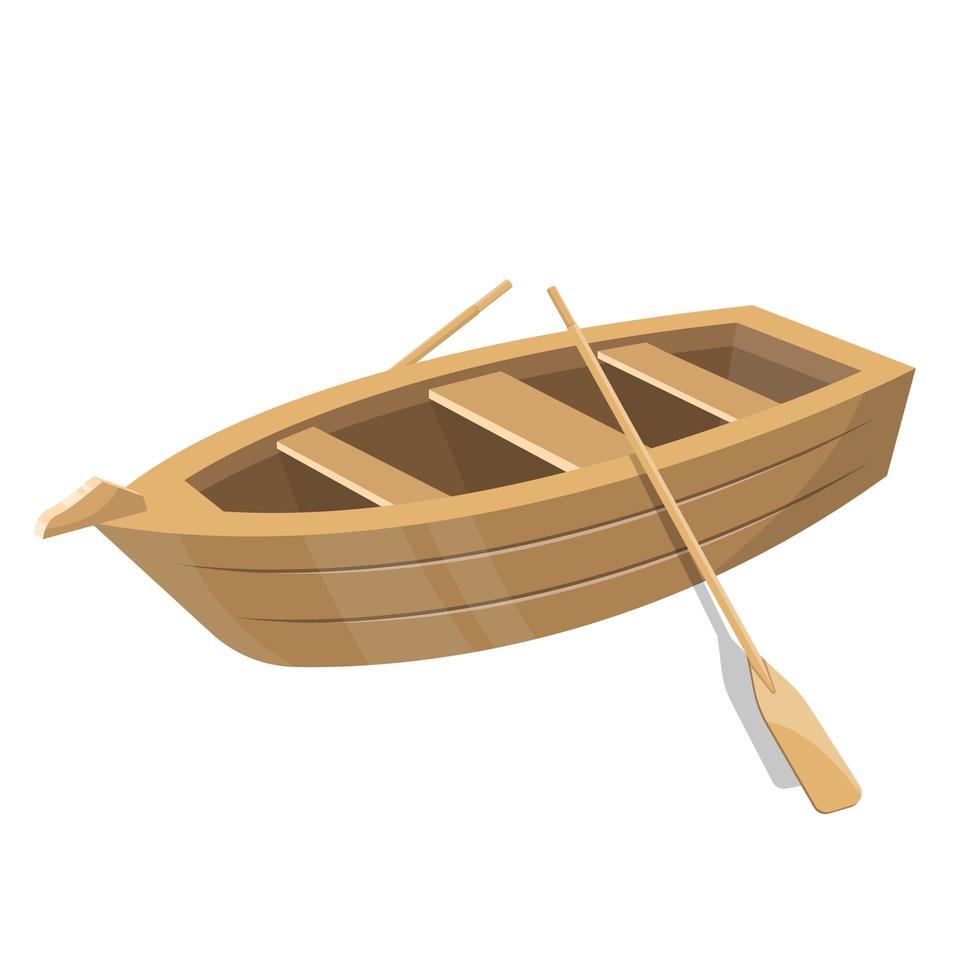 Wooden small boat with paddles isolated 1270744 Vector Art at Vecteezy